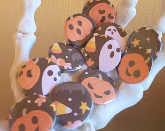 Halloween Mystery Pins | Round Pinback Button | 1 Inch