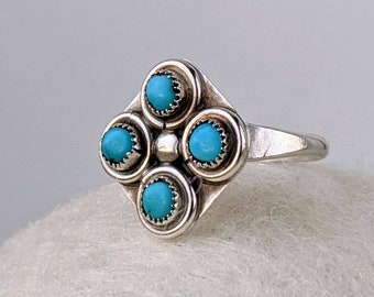 Sterling Silver Ring, Turquoise Ring, Blue Ring, Boho Ring, Vintage Ring, Southwestern Ring,  Southwestern Jewelry, 60s Ring, RingSize 5-3/4