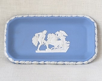Vintage Wedgwood Classic Greek Motif Tray Plaque Dish, Light Blue Jasperware, Vintage Wedgwood Tray, Jewelry Tray, Collectible Wedgwood