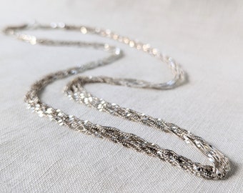 Vintage Sterling Silver 5-Strand Twisted Chain Necklace, 24"