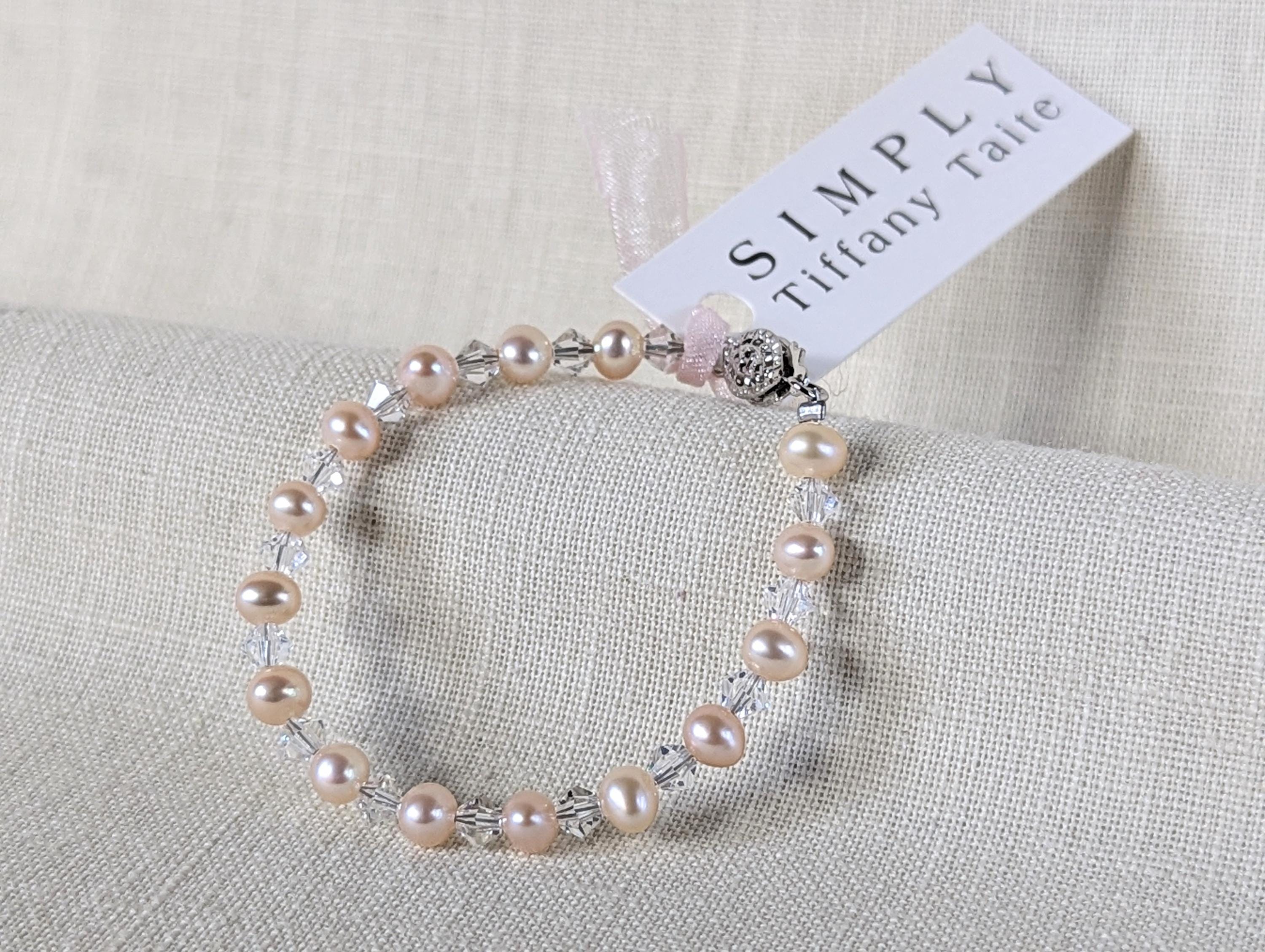 Simply Tiffany Taite Pink Pearls and Swarovski Crystals Baby