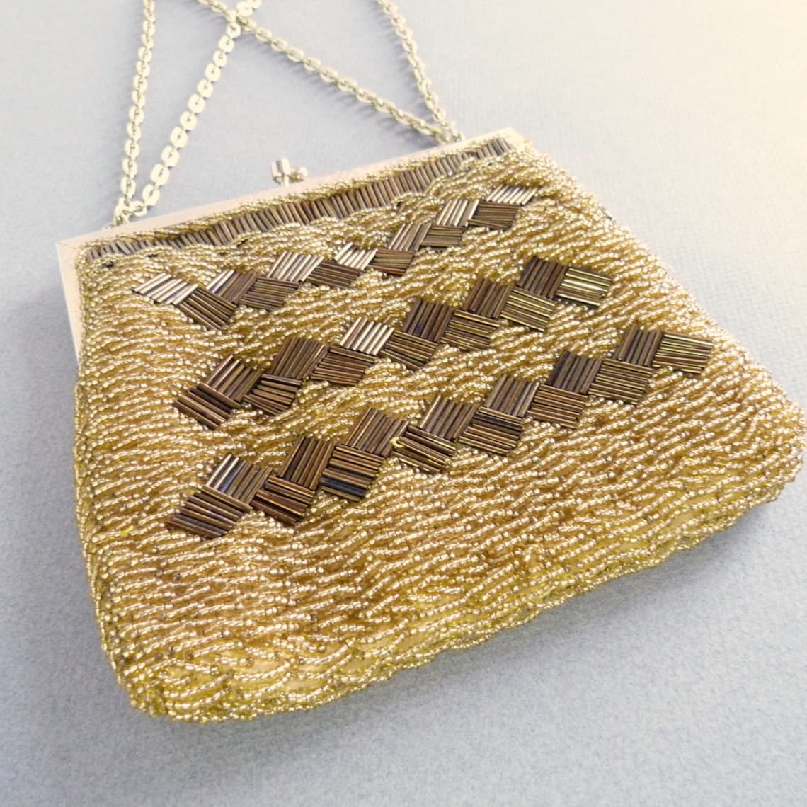 Beaded Purse Vintage Purse Magid Beaded Ladies Purse Gold Etsy