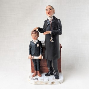 Vintage Norman Rockwell "The Schoolmaster" Porcelain Figurine, Dave Grossman 1973