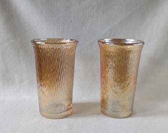 Verres à boire vintage Marigold Carnival Glass, lot de 2