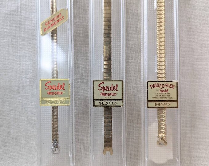 3 Vintage Watch Straps for Ladies Watch, Speidel Twist O Flex Watch