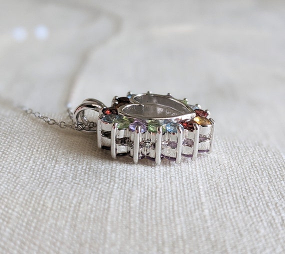 Vintage Sterling Silver Heart Pendant Necklace, R… - image 7
