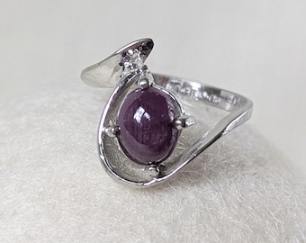 Vintage Sterling Silver Ruby Ring - Size 9