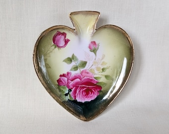 Vintage Floral Porcelain Trinket Dish: PT Germany Roses Vanity Decor