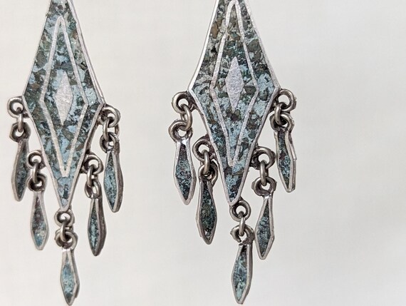 Vintage Mexican Sterling Silver Turquoise Dangle … - image 3