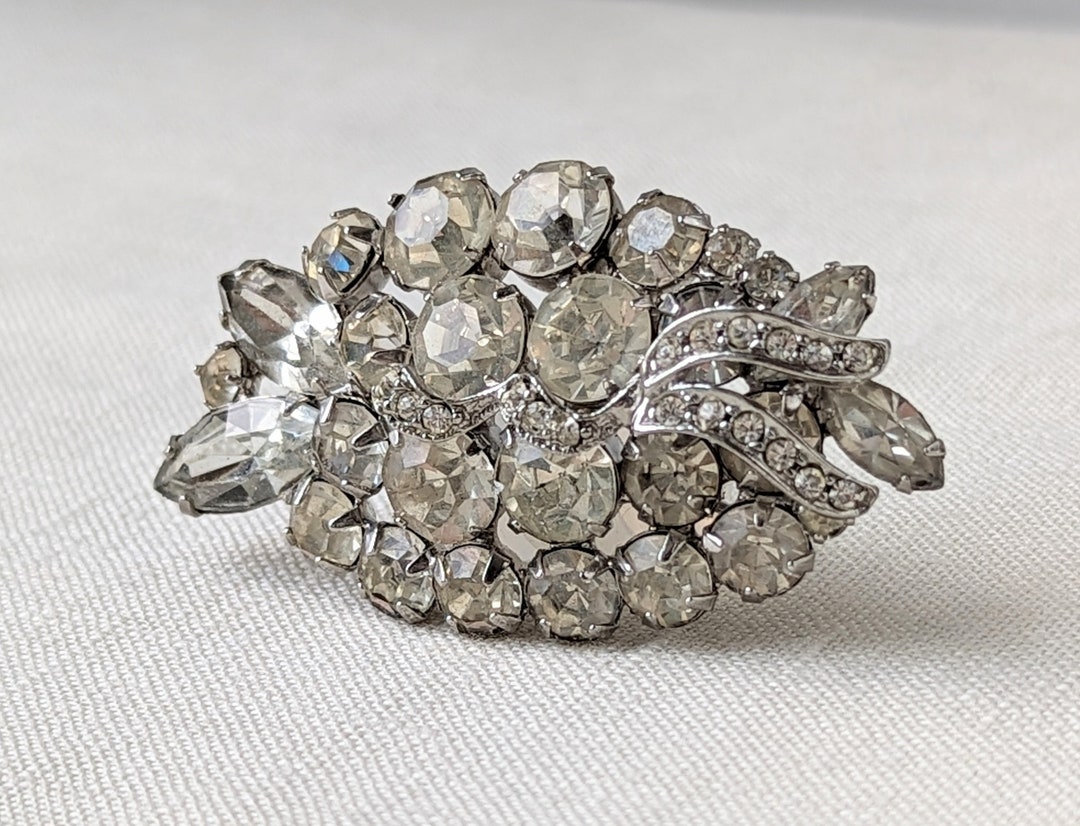 Vintage Weiss Rhinestone Brooch: Bridal Wedding Jewelry - Etsy