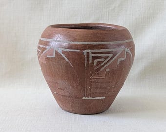 Vintage Native American Hopi Small Pottery Bowl Signed Juanita