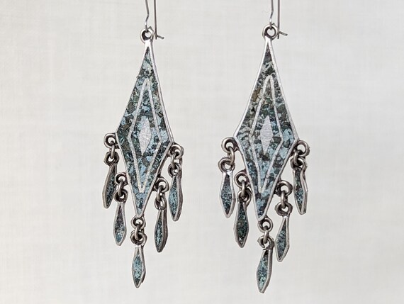 Vintage Mexican Sterling Silver Turquoise Dangle … - image 1