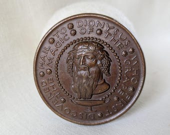 Médaille en bronze Paul Manship 1930, pièce de monnaie Dionysos de la Société des médaillés, diamètre 7 cm