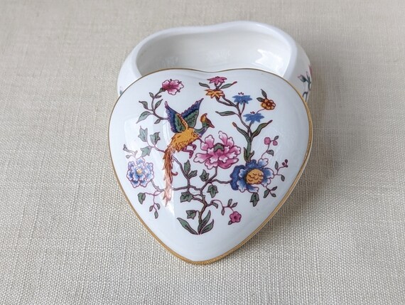 Vintage Hammersley Bone China Heart Shaped Floral… - image 2