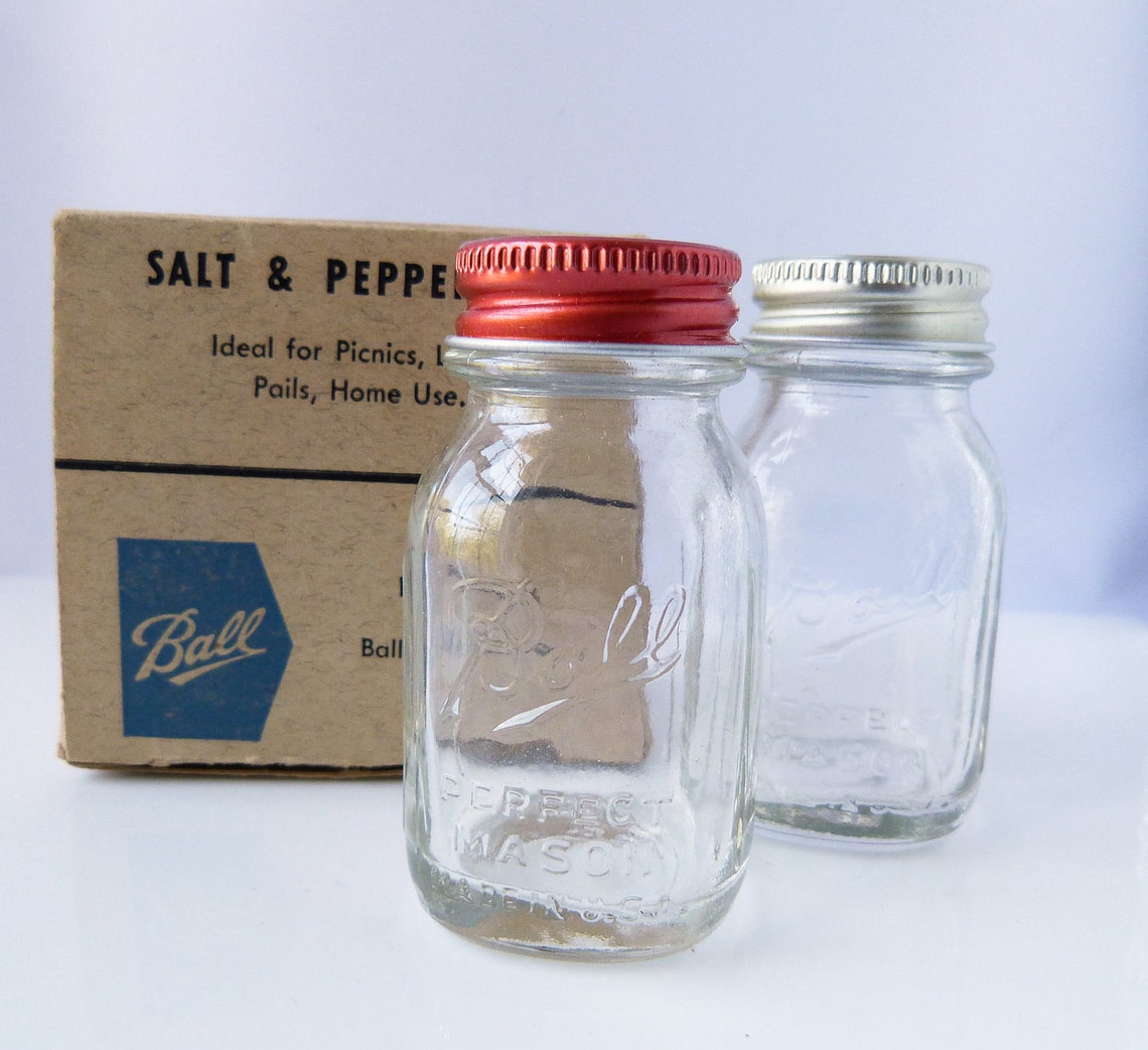 Ball Perfect Mason Jars Salt and Pepper Shakers in Original Etsy