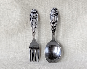 Vintage 1985 Silver Plated Child's Spoon and Fork Set by Rodgers Brothers