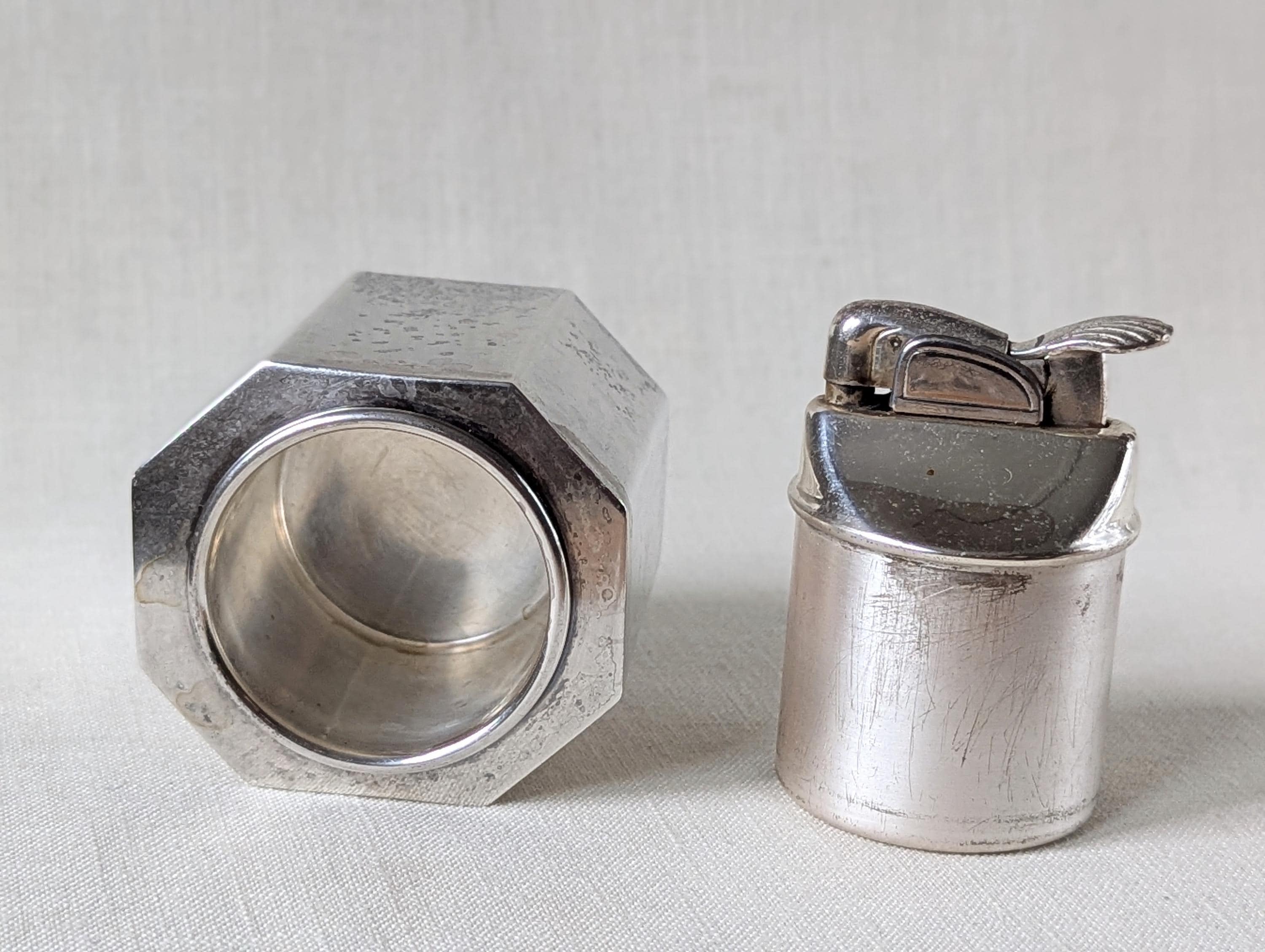 EVANS Tiffany 卓上オイルライター アンティーク Vintage Tiffany & Co Sterling Silver Evans Table Lighter
