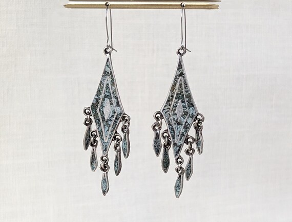 Vintage Mexican Sterling Silver Turquoise Dangle … - image 2