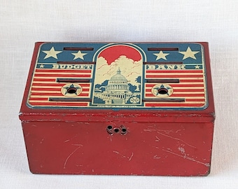 Vintage Louis Marx Toys US Capitol Metal Coin Bank, Vintage Saving Bank, Vintage Tin Bank, Collectible Vintage 1950s Memorabilia