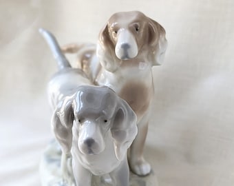 Vintage Porcelain Setter Dogs Figurine by Rex Valencia made in Spain, Collectible Porcelain, Nature Animals Dogs, Vintage Porcelain Spain