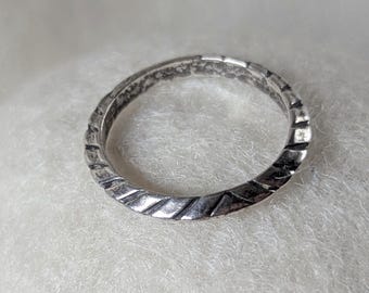 Bague vintage en argent sterling style corde - Unisexe Taille 6,5