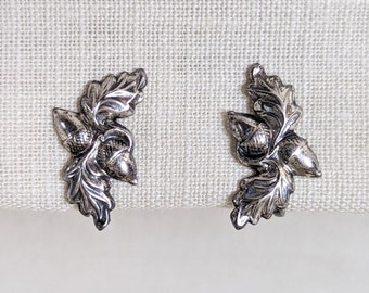 Vintage Sterling Silver Acorn Earrings, Screw Back Earrings, Nature Earrings, Silver Earrings, Hippie Jewelry, Boho Jewelry, Nature Jewelry