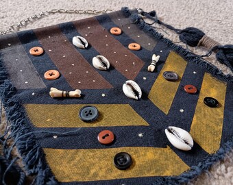 Tribal Banner Wall Hanging Cowrie Shell