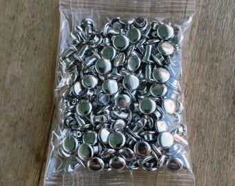 Nickel Leather Rivets 100 pack