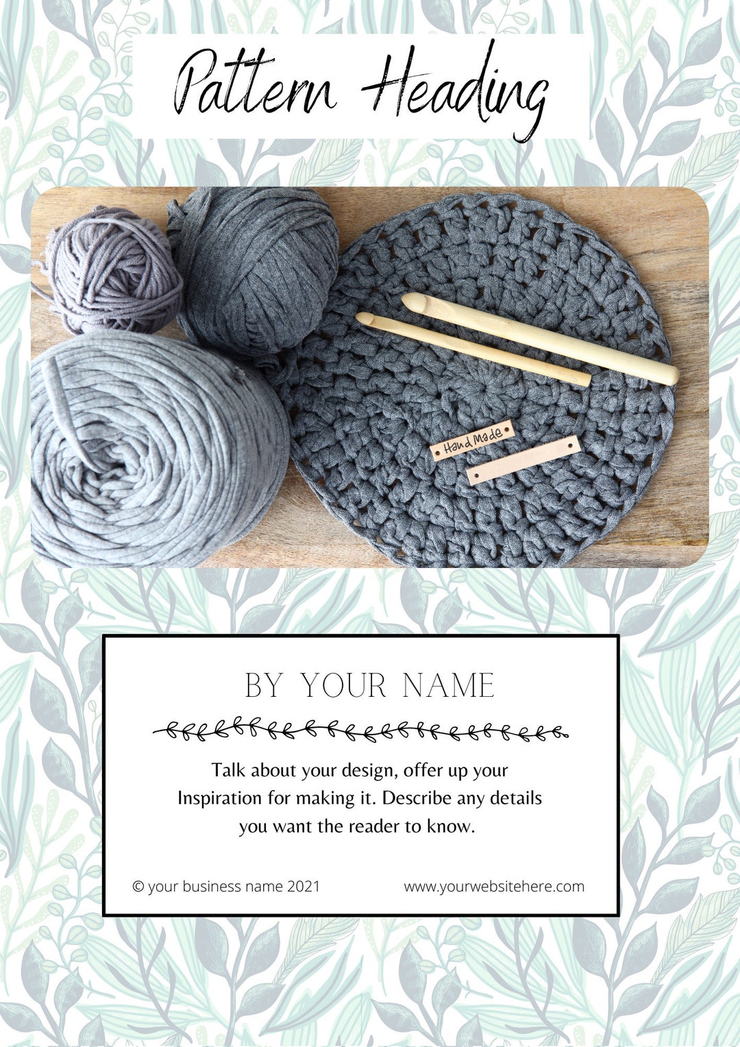 Crochet Pattern Template for Pattern Designers. Easy to Edit Using Crochet Pattern Template for Pattern Designers. Easy to Edit Using