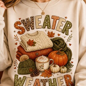 Sweater Weather Png, Preppy Leopard Fall Coffee Sublimation, Cozy Autumn Sweater Latte Shirt, Pumpkin Plaid Fall Png, Digital Download