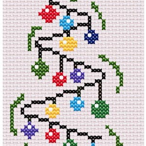 Modèle de point de croix pour guirlande lumineuse de sapin de Noël