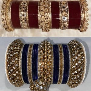 Blue/Red Bridal Bangles Set of 2