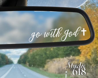 Ga met God - Religieuze sticker, 4,1" x 1" vinylsticker