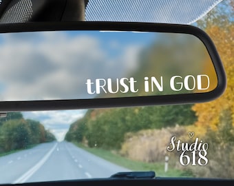 Religieuze sticker met de tekst "Vertrouw op God", 5" x 0,6" vinylsticker