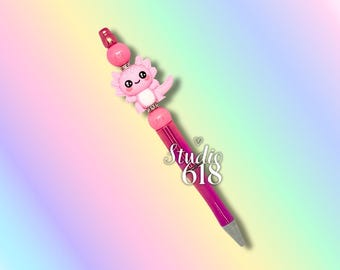 Axolotl Pink Beaded Pen