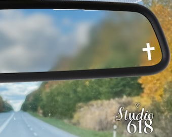 Kruissticker, 2,5 x 1,8 cm, religieuze vinylsticker