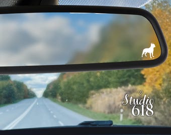Silhouetsticker van een Boston Terrier, 2,5 x 2,5 cm vinylsticker