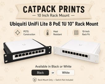 Switch PoE UniFi Lite 8 de 10" para montaje en rack de red, Ubiquiti USW-LITE-8-POE (impresión 3D)