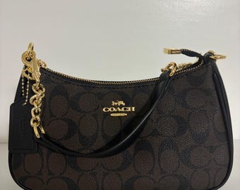 Y2K Vintage Coach Bag 6094 Blue 2000s Demi Mini Pochette Signature