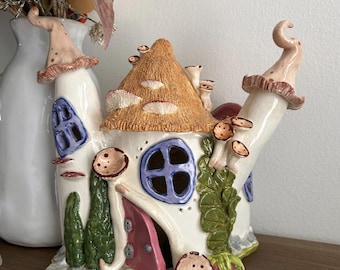 Magisches Pilzfeenhaus Laterne