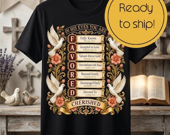Bible Verse Shirt, Comfort Colors 1717 100% Cotton Floral Dove Tee