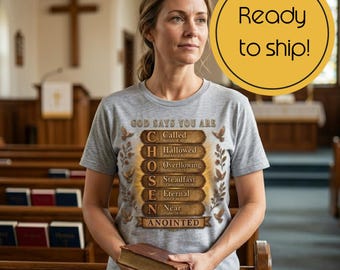 Gray chosen shirt, bible verse tee for a christian gift, religious shirt
