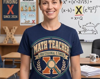 Math Teacher Shirt, Funny Find X Magnifying Glass Crest, Vintage Algebra Tee, Appreciation Gift