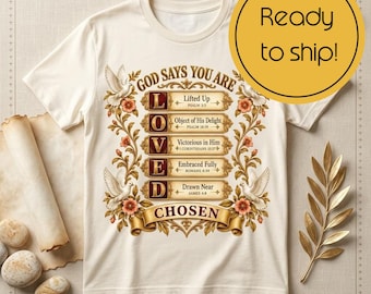 Scripture Tee, 100% Ring-Spun Cotton Christian Shirt with Dove Design