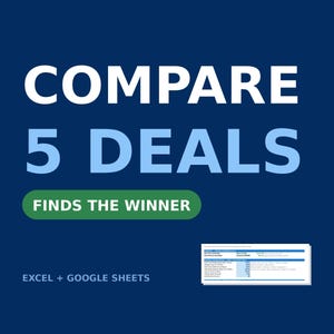 Foglio di calcolo per il confronto di offerte immobiliari / Analisi di proprietà di investimento (Excel, Fogli Google)