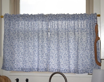 Handgefertigte Café-Gardinen – Küchengardinen im Landhausstil – Fenstergardinen im Cottage-Stil – Maßgefertigte Fenstergardinen – Cottagecore-Gardinen