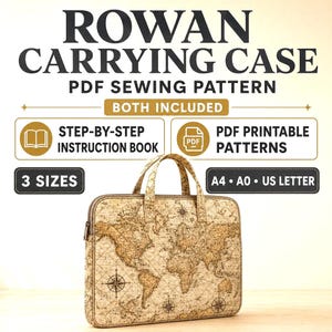 Rowan Quilted Laptop Case Sewing Pattern | Padded Book Sleeve (PDF Download)