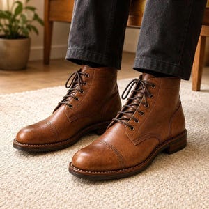 Boot Sewing Pattern PDF, Cap-Toe Lace-Up Design in 16 Sizes and 4 Widths