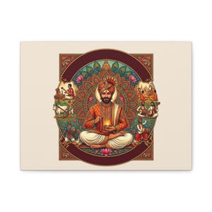Sikh-Guru-Illustration auf mattem Leinwandpapier