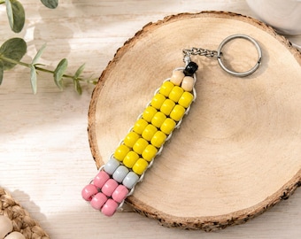 Pencil Pony Bead Keychain